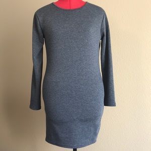 Gray sweater dress